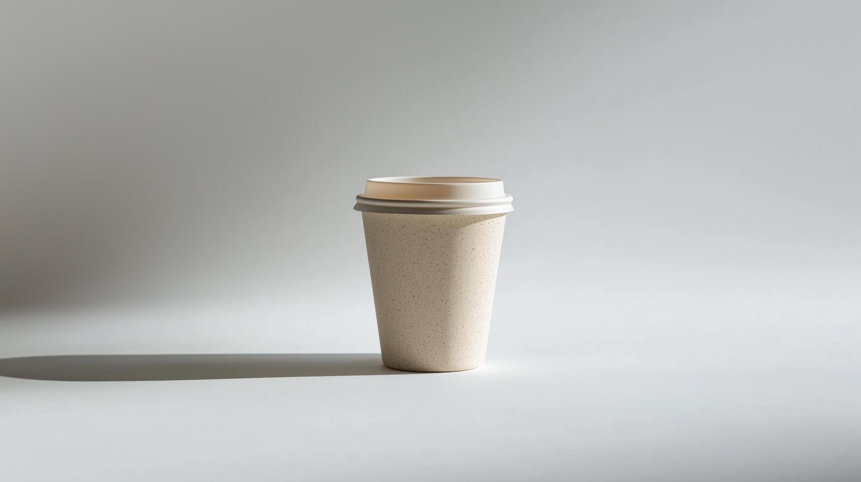 Simple disposable cup on a light background with soft shadows photo