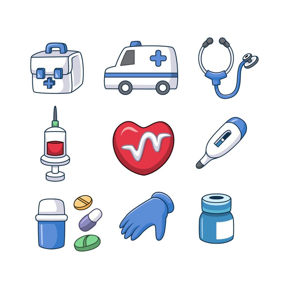 Set of medical element. Isolated on white background vector