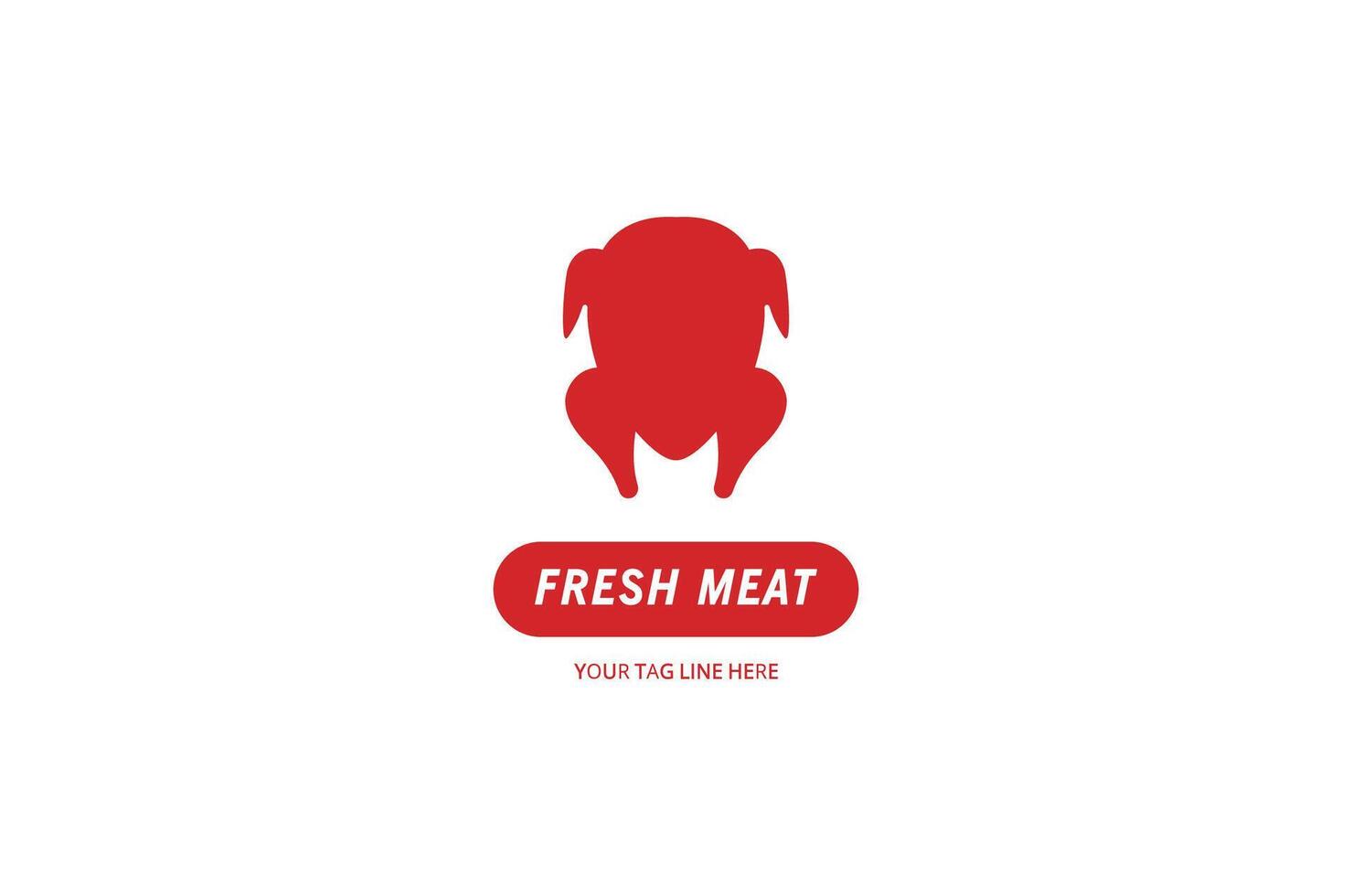 Chicken meat logo design template. vector