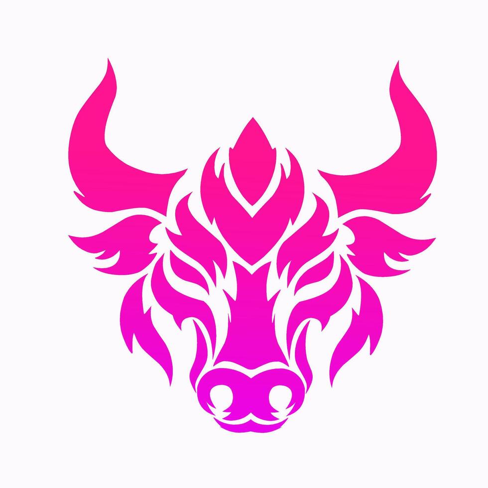 illustration graphics of design tribal art abstract bull's head. suitable for logo template design vector