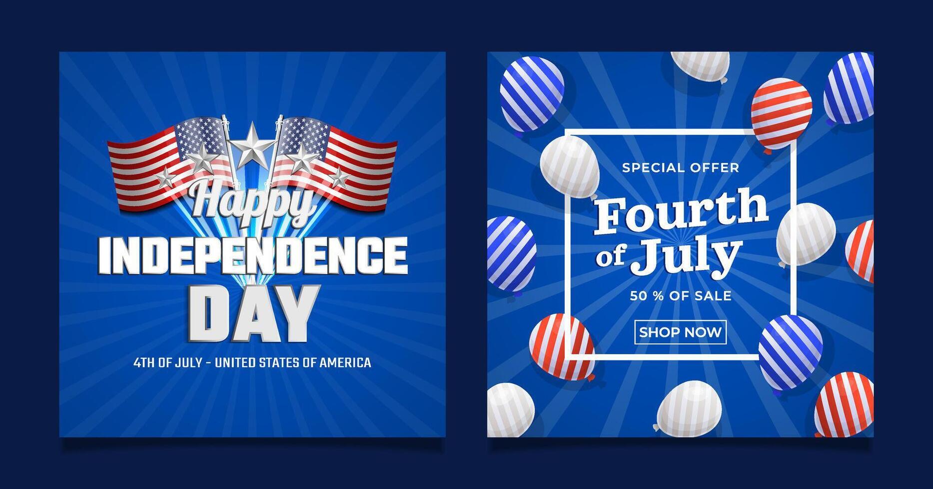 Set independence day of America 4th of july concepts illustration, suitable for greeting card. vector
