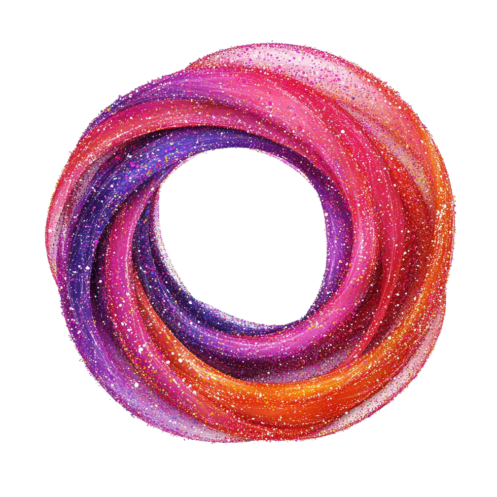 Circular Loop of Intertwined Colorful Ropes Forming a Pattern png