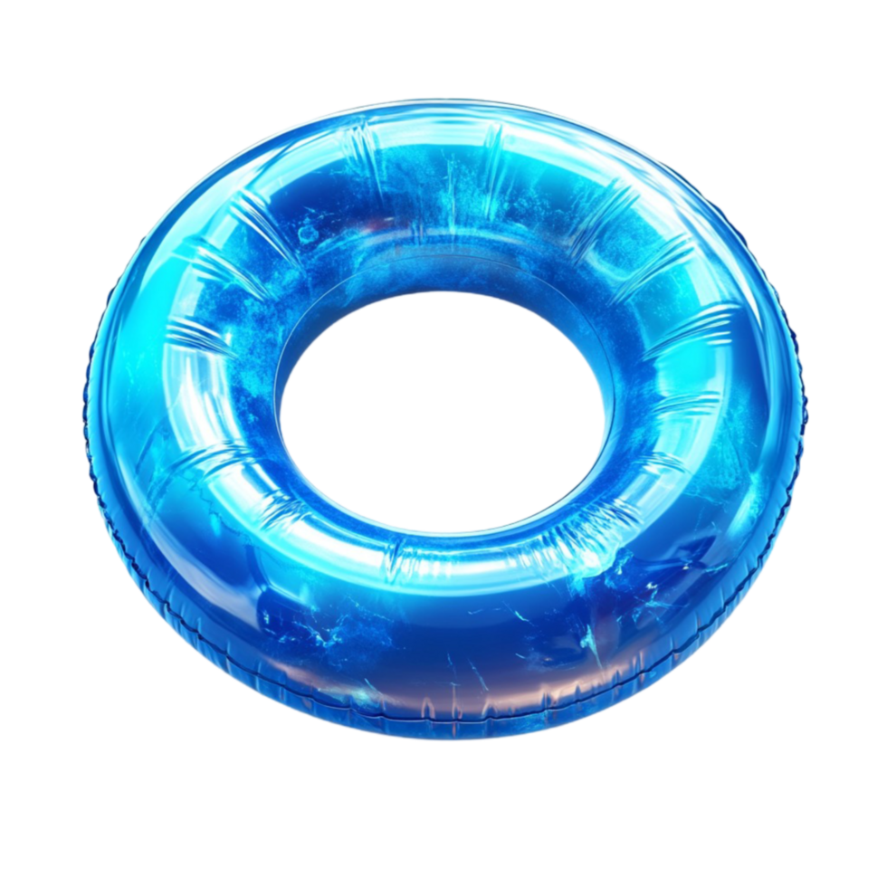Blue Inflatable Swimming Ring Floating on Water for a Relaxing Pool Experience png