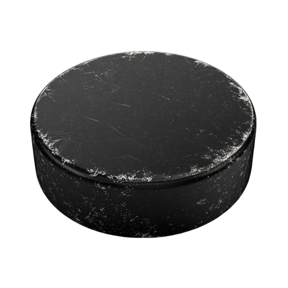 Black Hockey Puck Resting on a Smooth Surface png