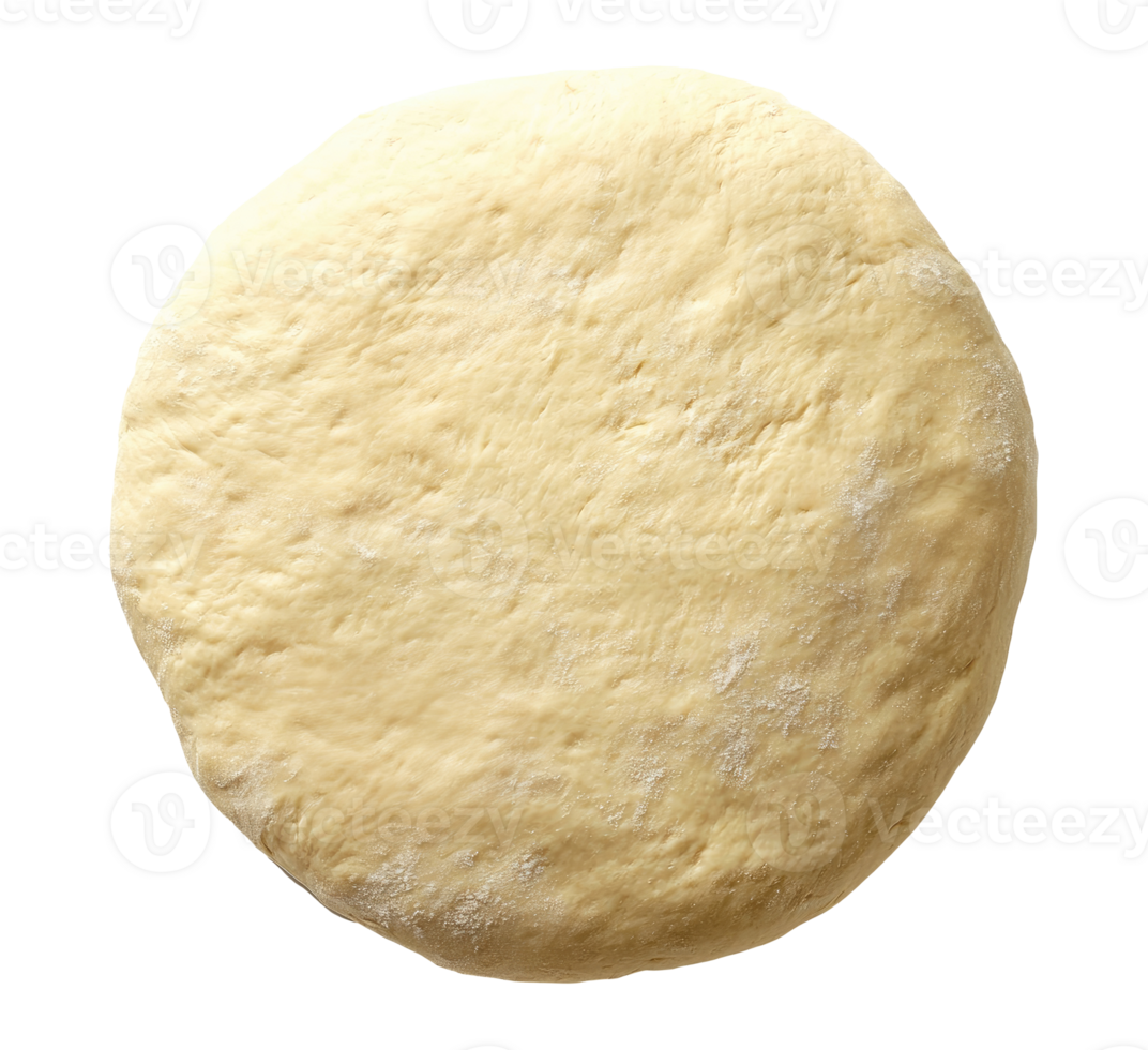 Top view of a round dough png