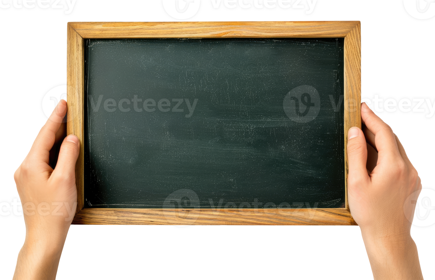 Hands with Green Chalkboard png
