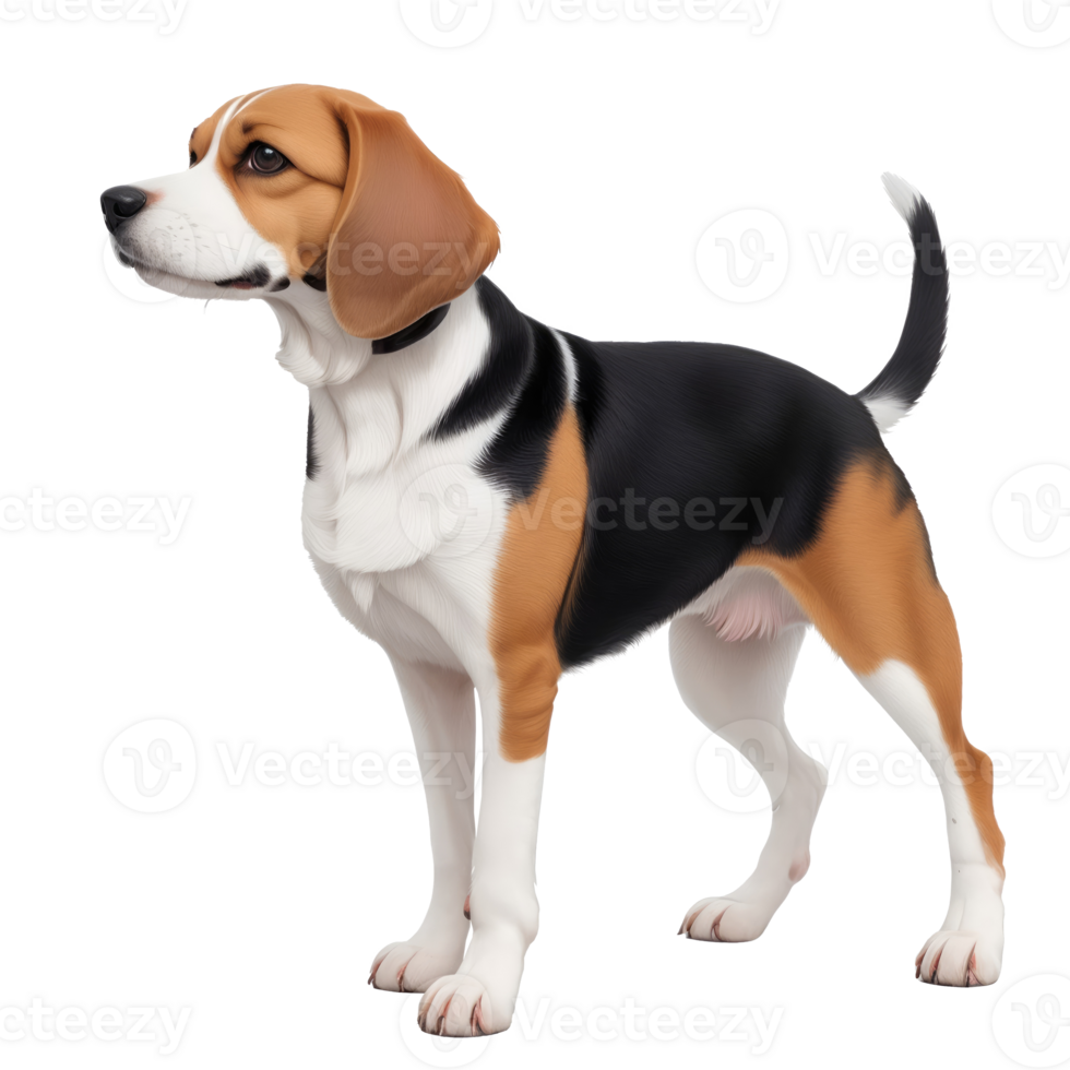 Beagle dog standing isolated on transparent background png
