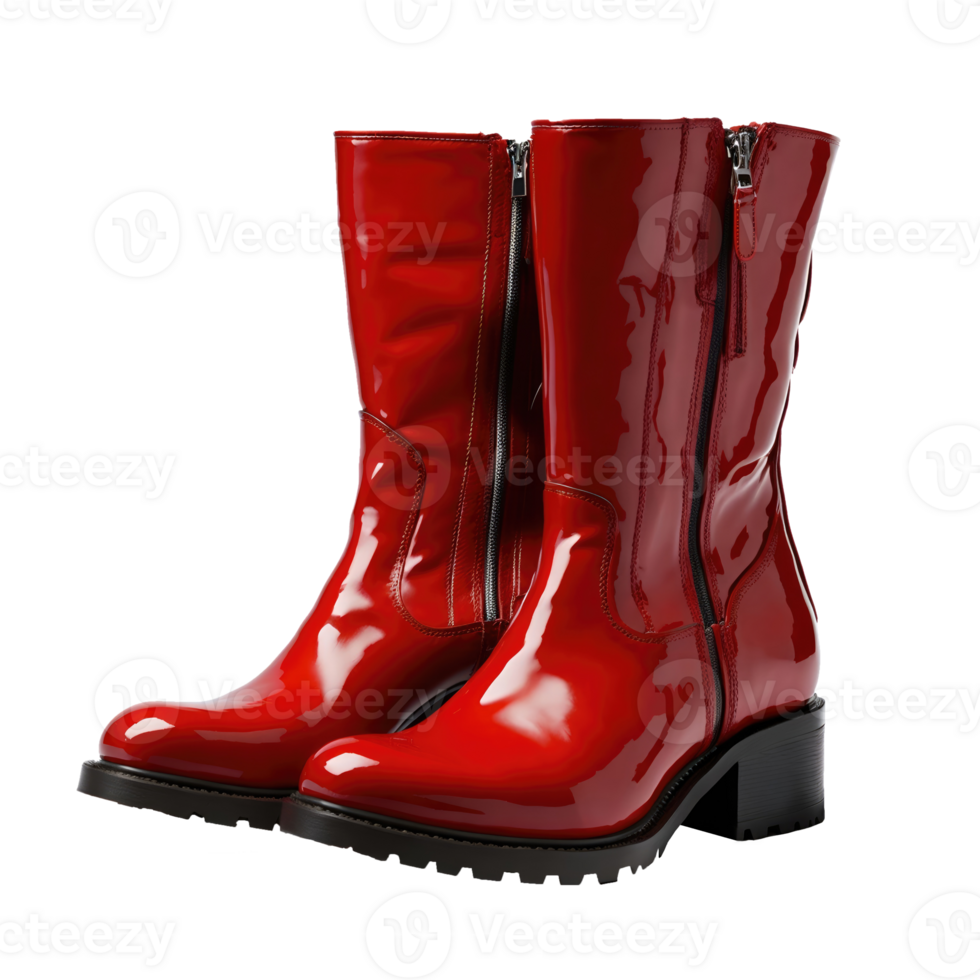 Beautiful red ladies short boots pear isolated on transparent background png