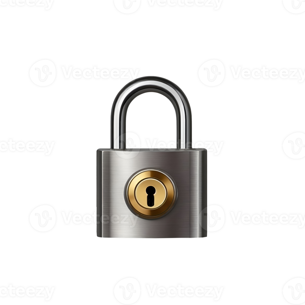 Modern releastic lock isolated on transparent background png