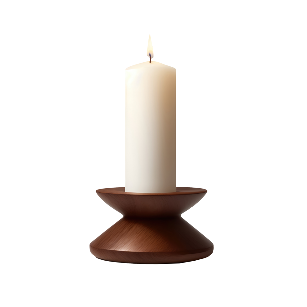 Beautifull wooden candle stand isolated on transparent background png