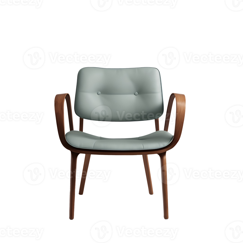 Realistic bent wood armchair isolated on transparent background png