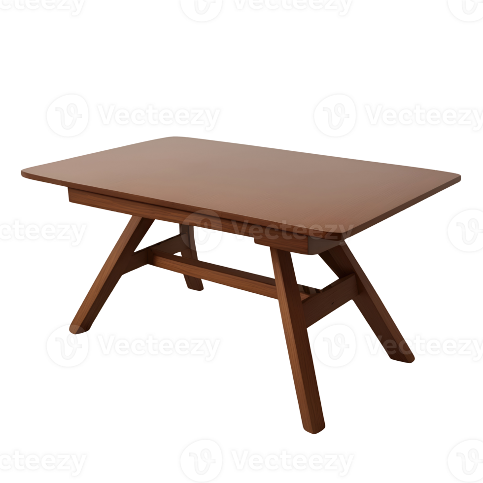 Realistic wooden table isolated on transparent background png