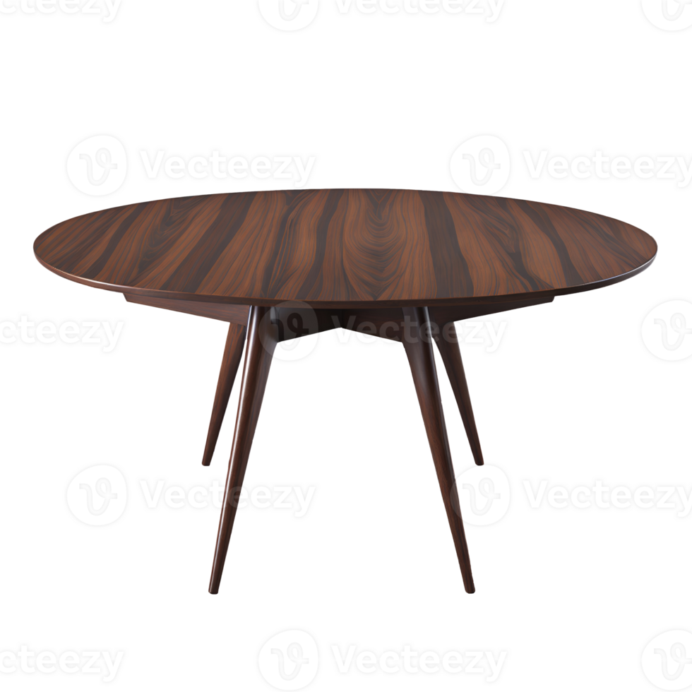 Brown wooden coffee table isolated on transparent background png
