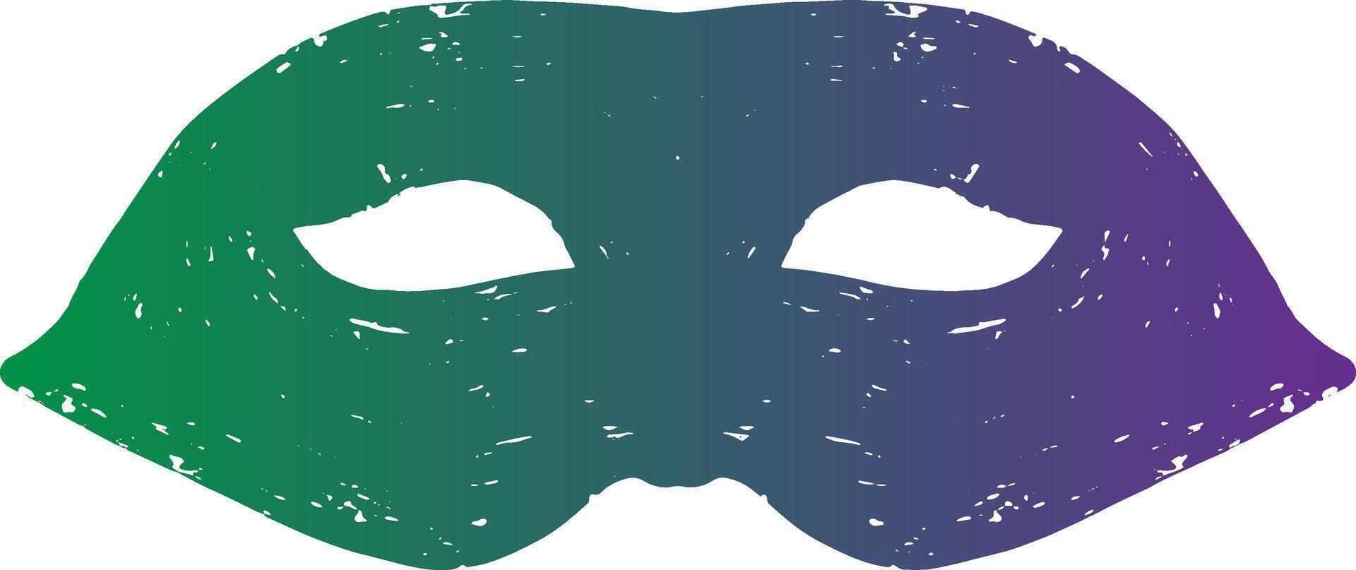 a mask with a green, purple and blue color scheme vector