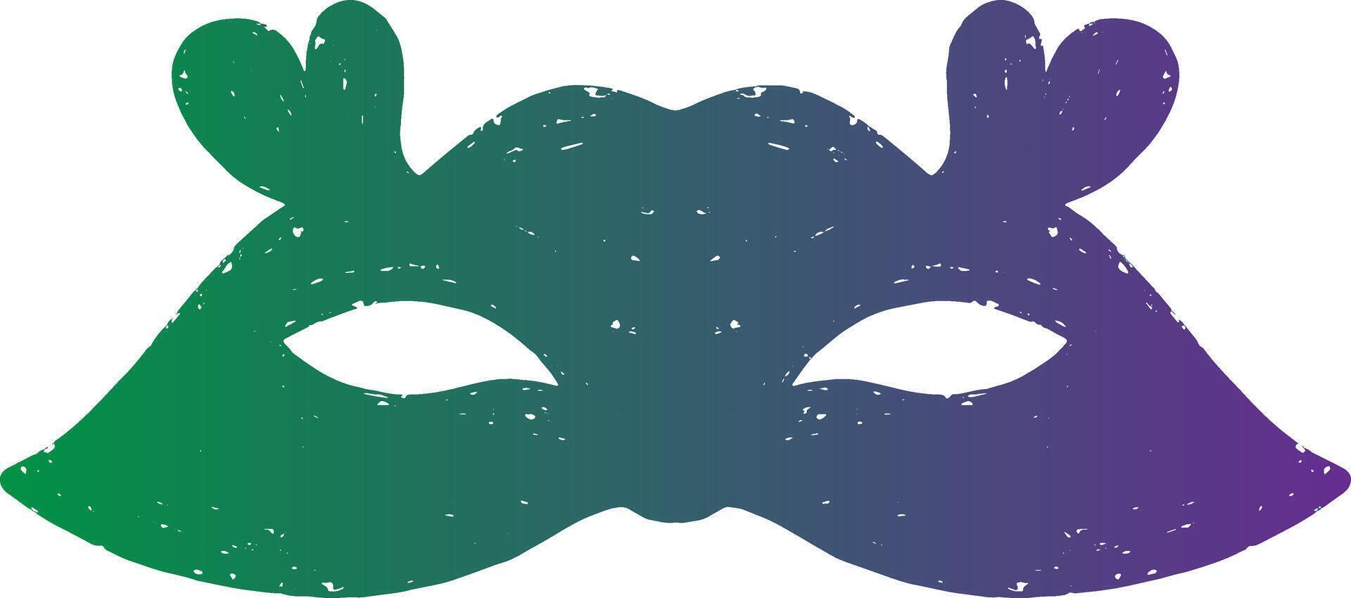 a mask with horns and a green and blue color vector