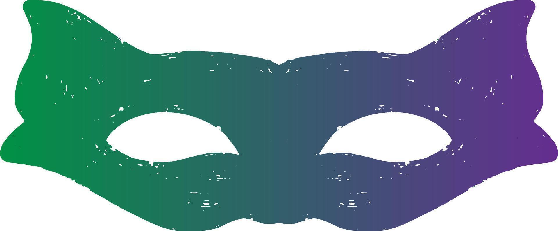 a cat mask with green and purple colors vector