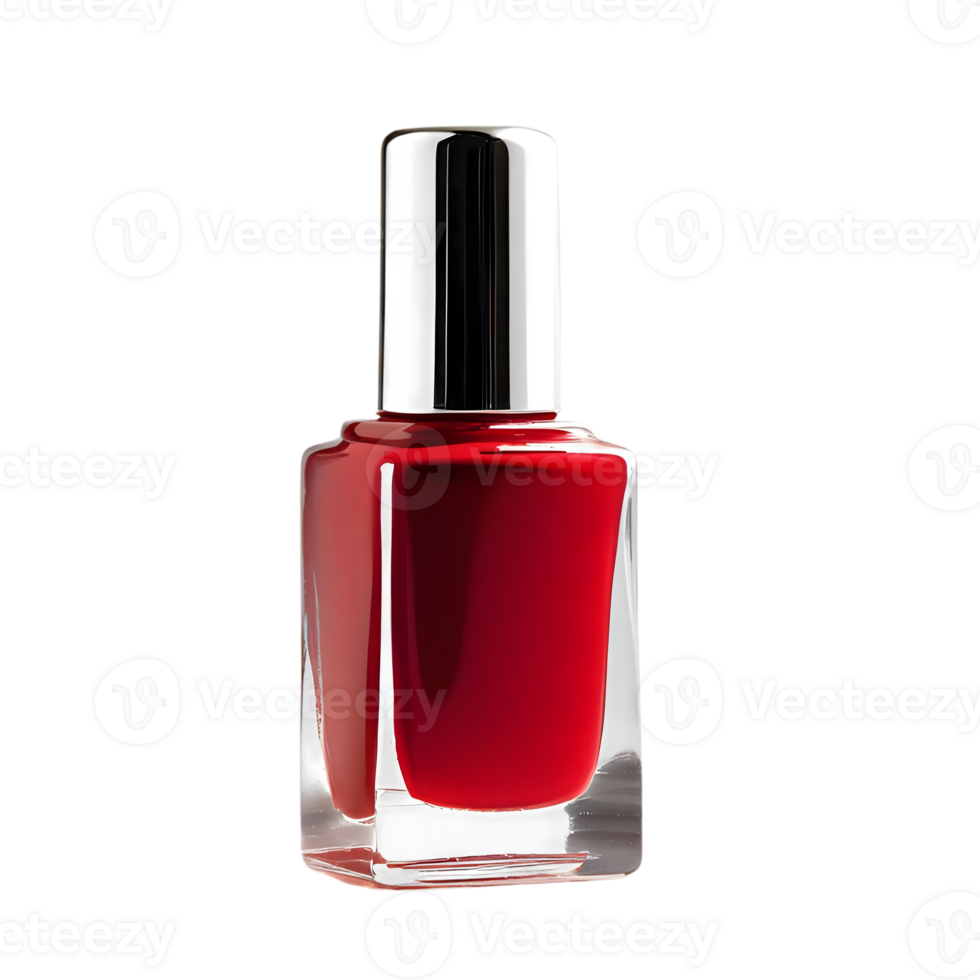 red nail polish bottle on transparent background png