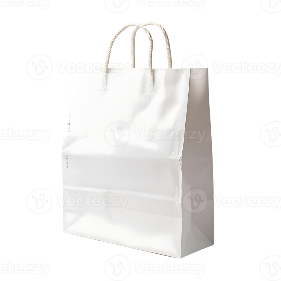 white paper bag on transparent background png