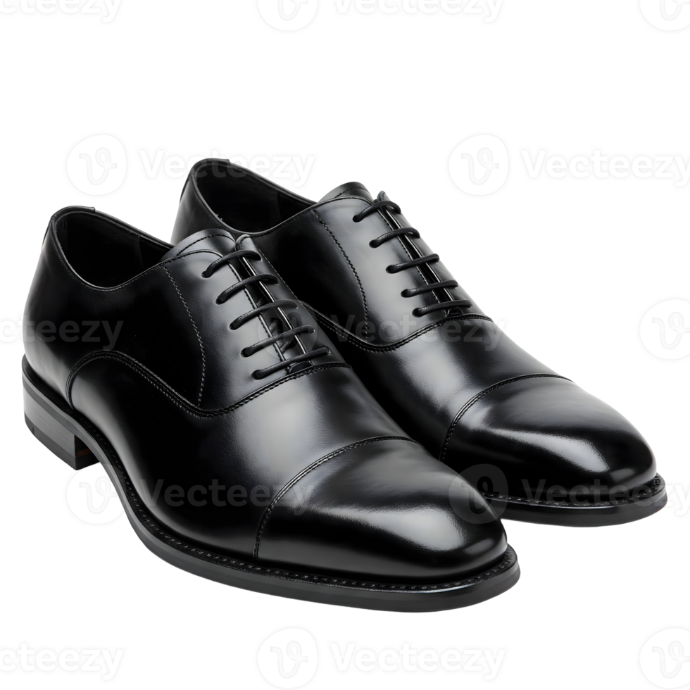 black oxford shoes on transparent background png