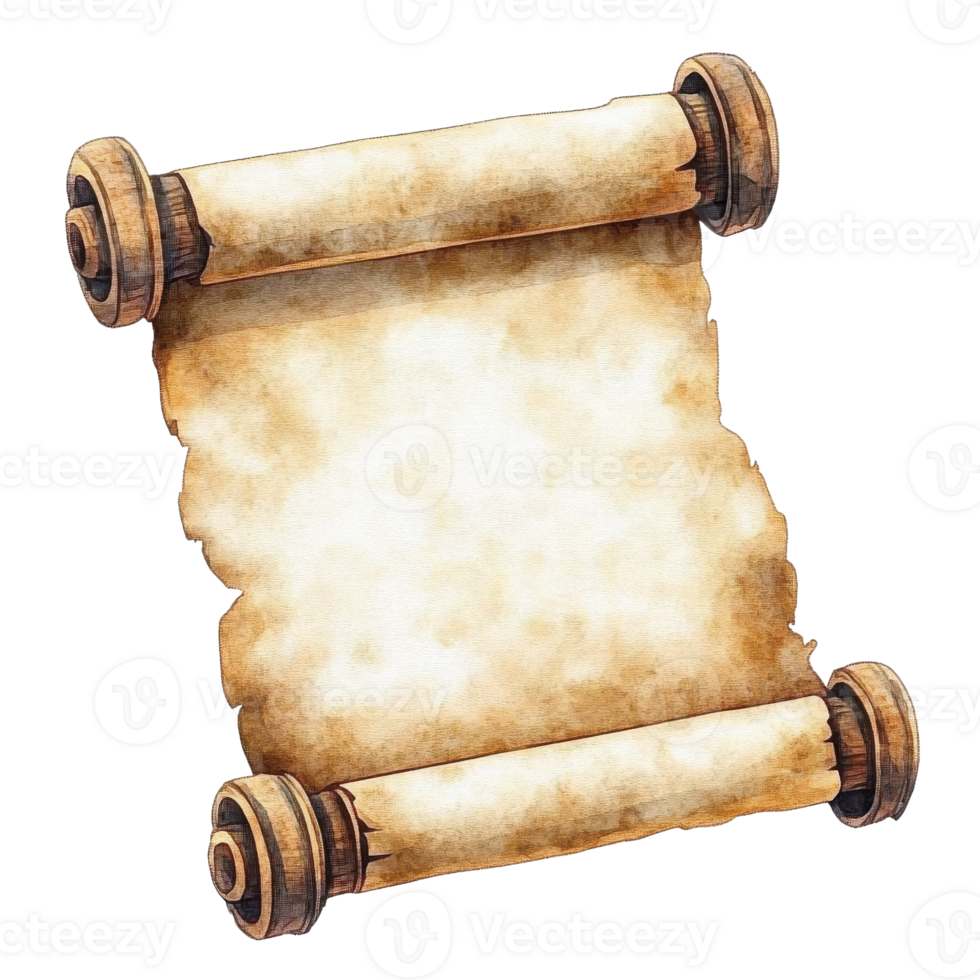 An old scroll with a scroll on top of it png