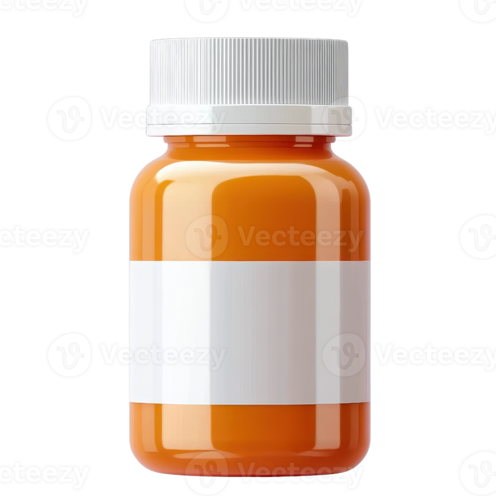 An orange bottle with a white cap on it png