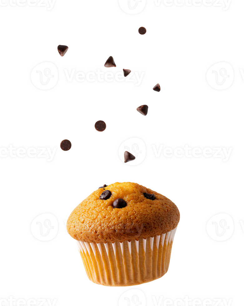 Flying cupcakes isolated on transparent background Whimsical of cupcakes soaring through the air great for creative food campaigns bakery branding or fun dessert presentations png