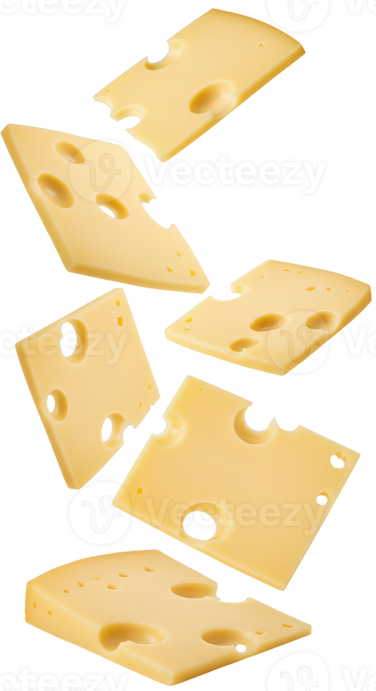 Cheese cubes and slices falling down . Floating cheese pieces for gourmet food and culinary presentations png