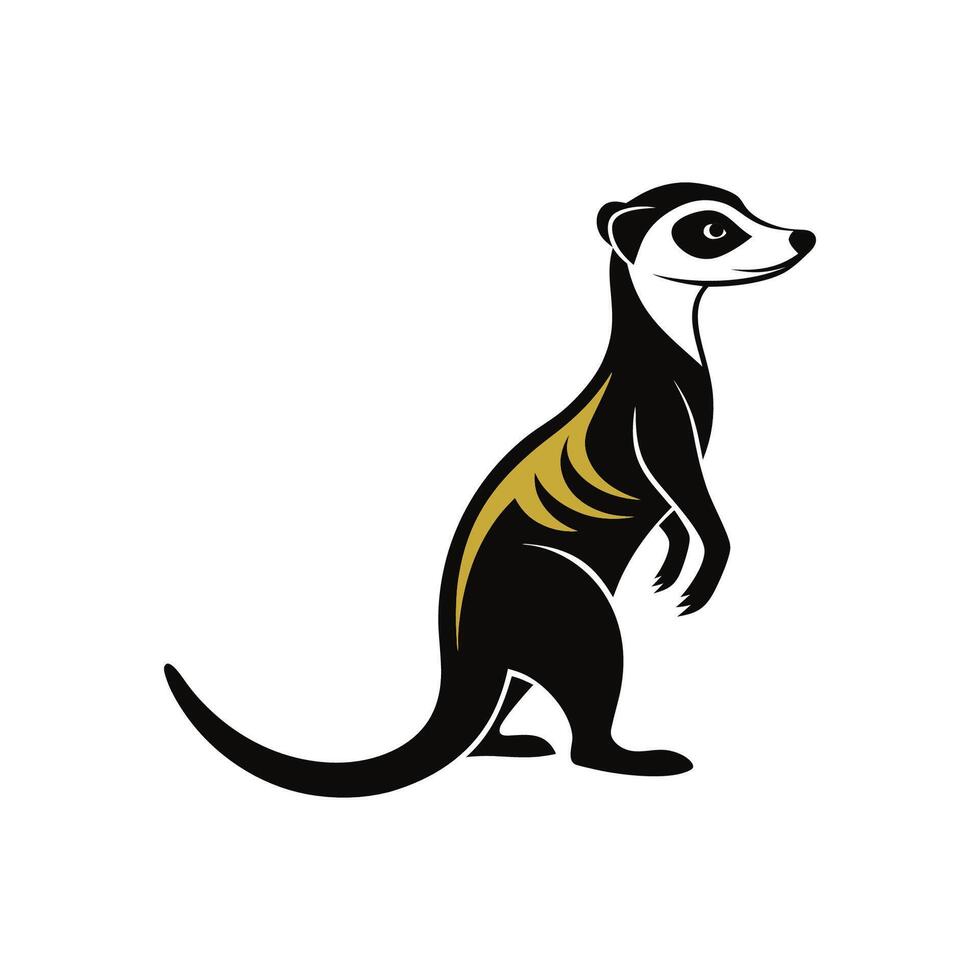 A meerkat is standing on its hind legs vector