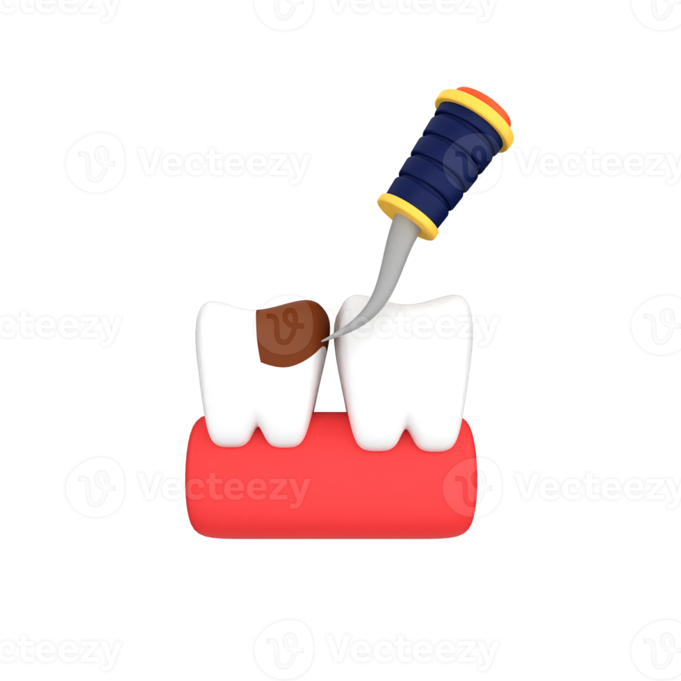 tooth scaling treatment 3d icon png