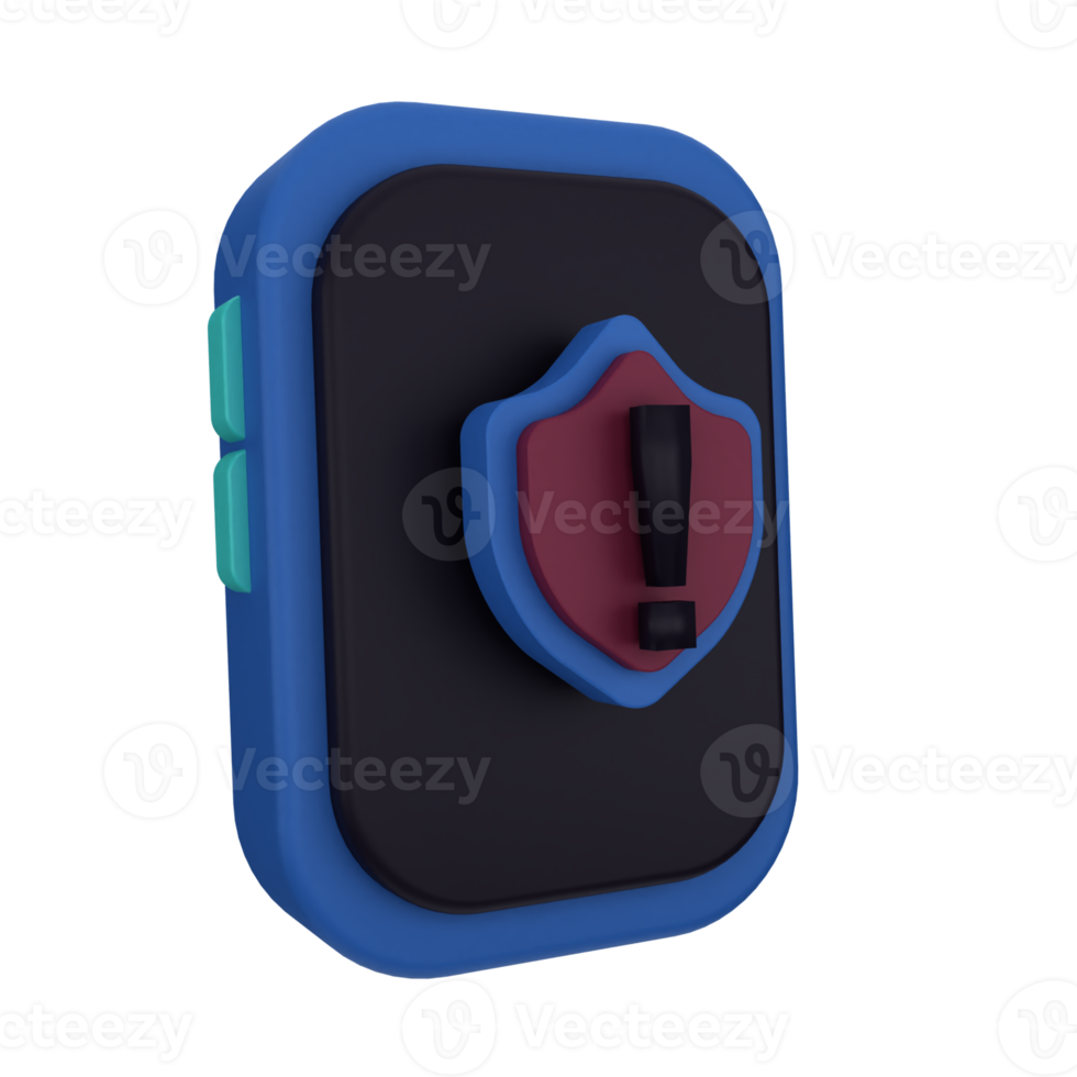 mobile warning 3d icon png