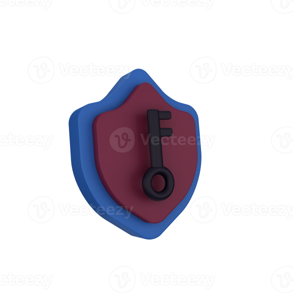 security key shield 3d icon png