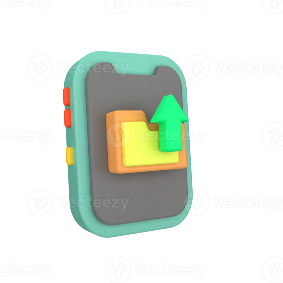 upload folder phone 3d icon png