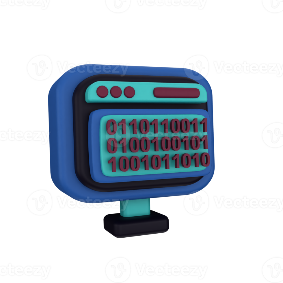 web binary code 3d icon png