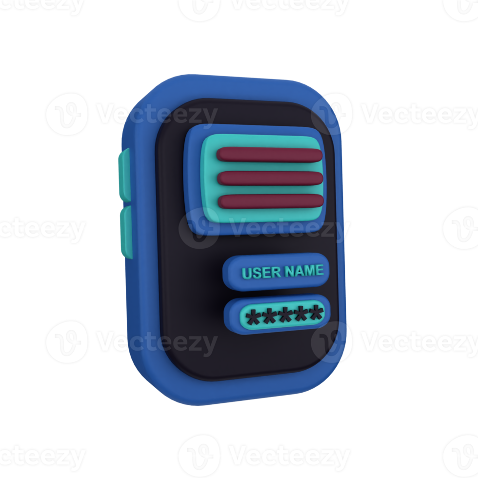 mobile log in web 3d icon png