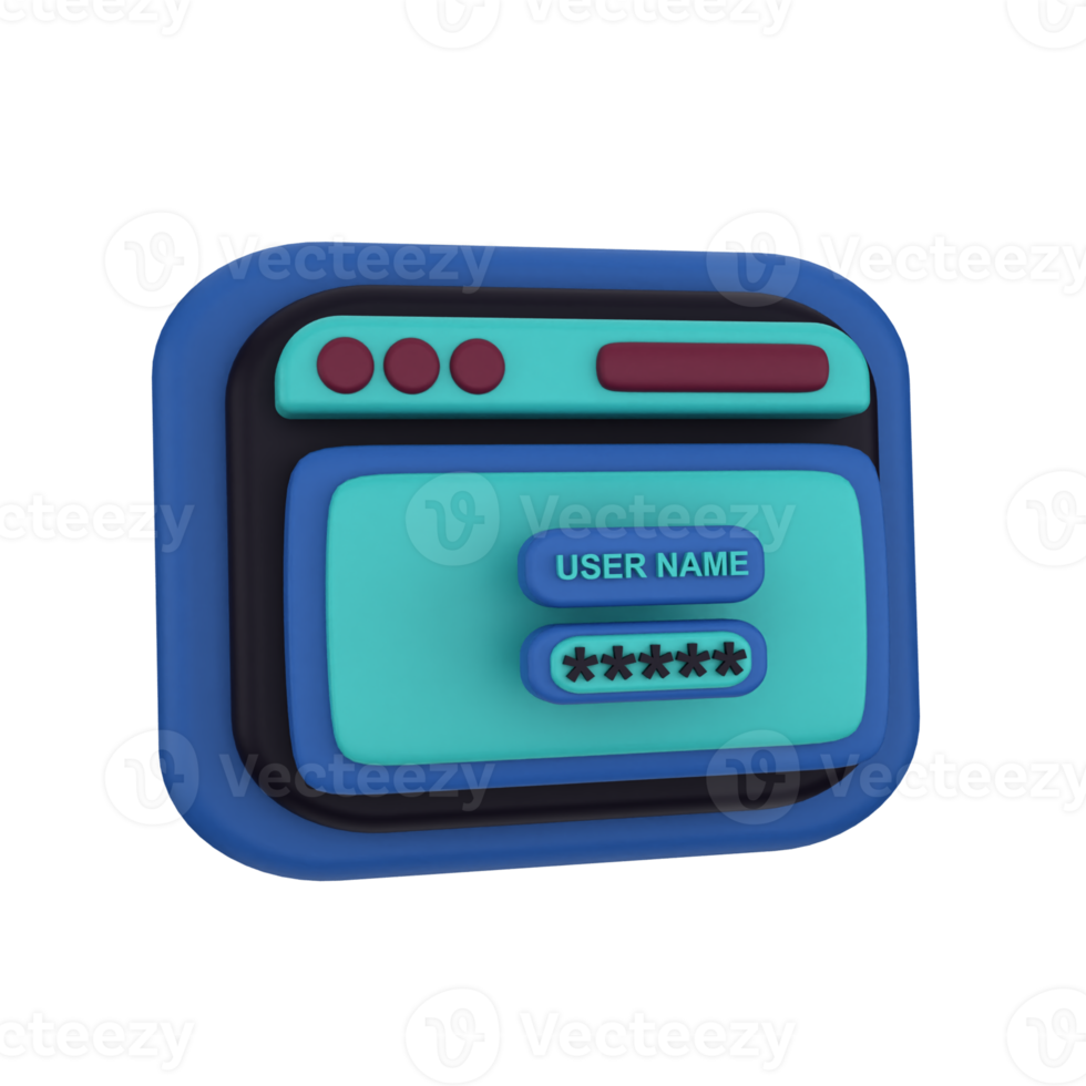log in web 3d icon png