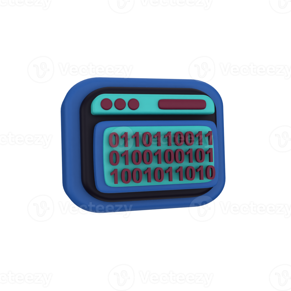 binary code web 3d icon png