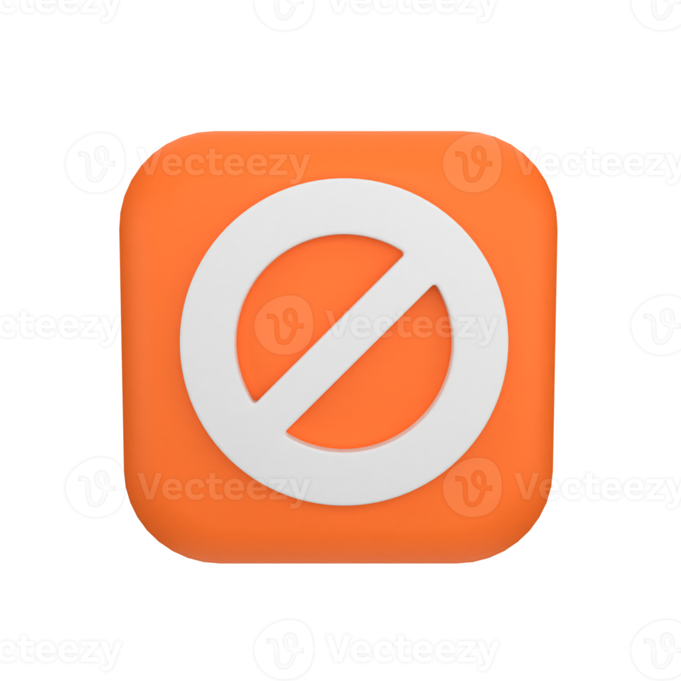 stop blocked button 3d icon png