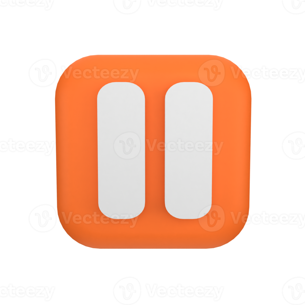 pause button 3d icon png