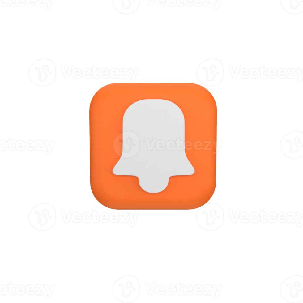 notification button 3d icon png