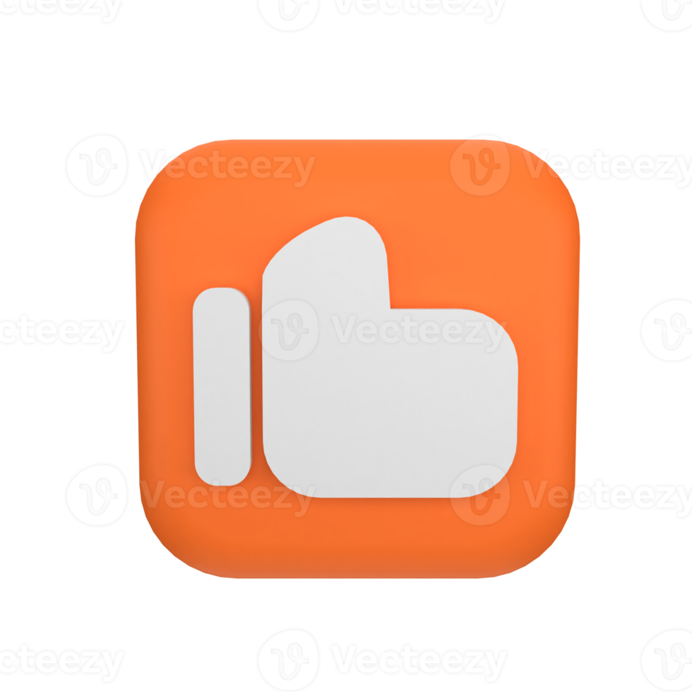 like thumb up button 3d icon png