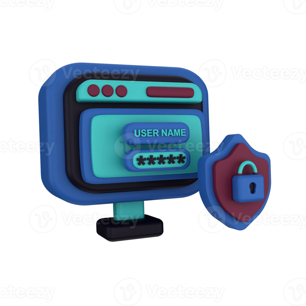 web log in 3d icon png