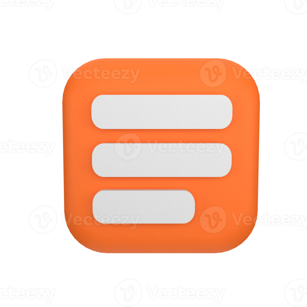 text paragraph button 3d icon png