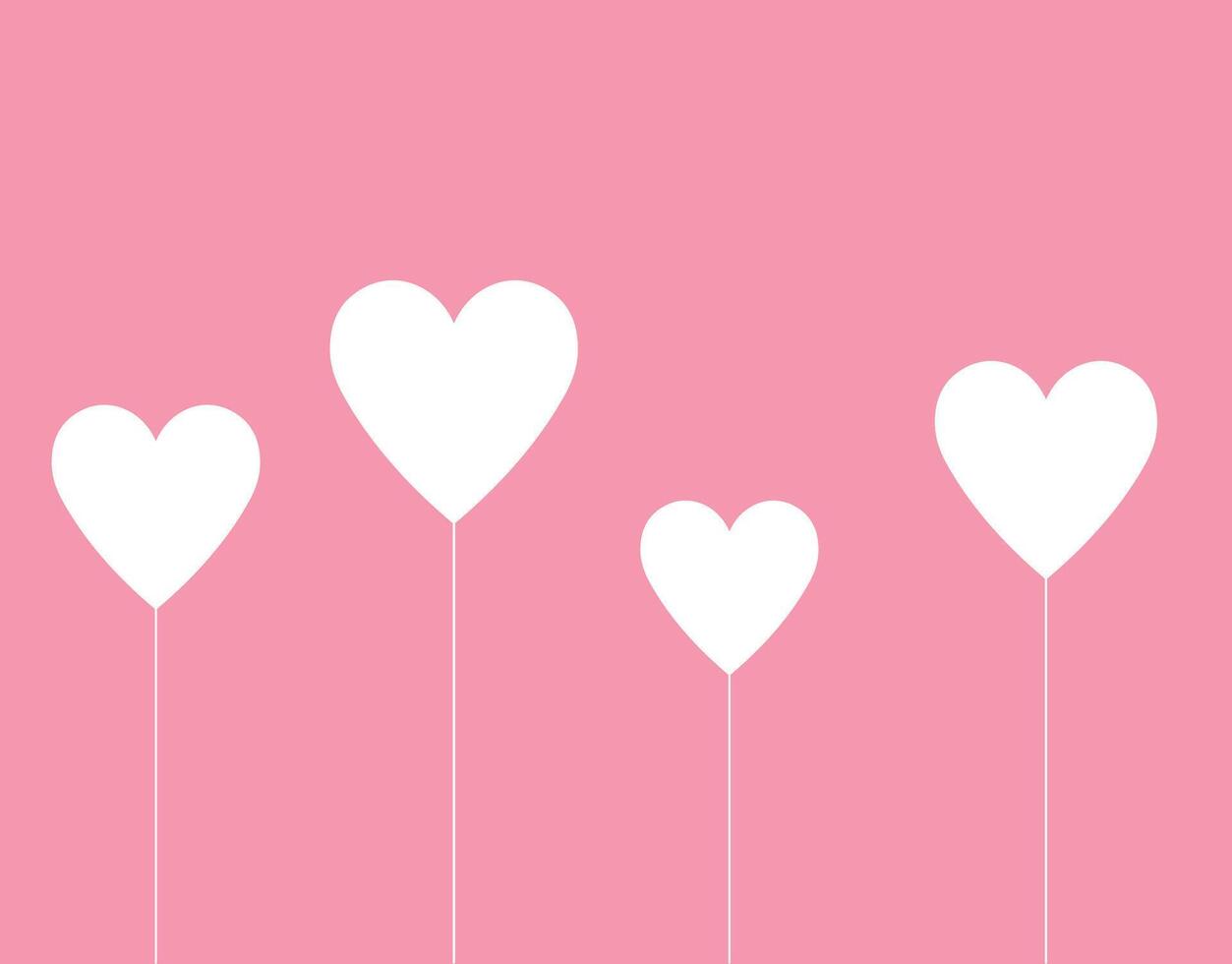 Modern pattern Valentine's Day with white hearts balloons, art, cute card, concept of love, decoration, romantic, isolated, nice design vector