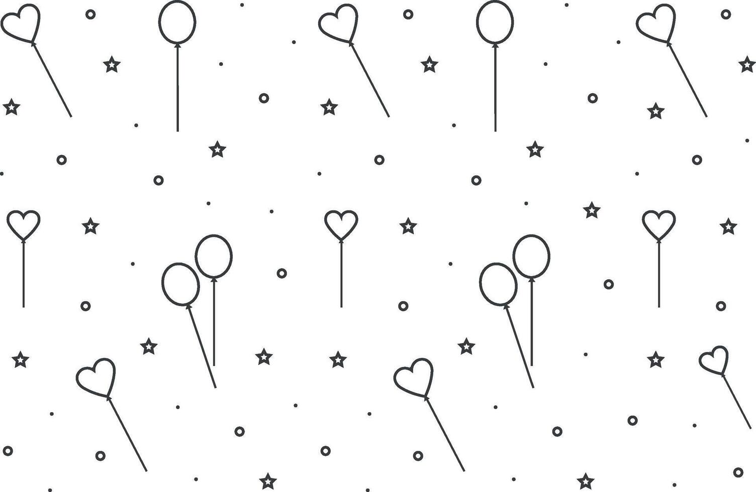 Simple pattern with balloons, Happy Valentine's day, cute design, art, decorative, love card vector