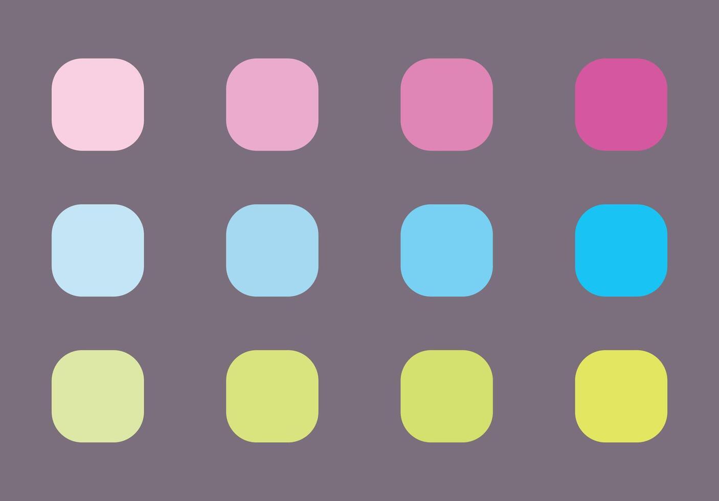 Color palette, trend, Color shapes set, geometric form with different color, trendy set, flat design vector