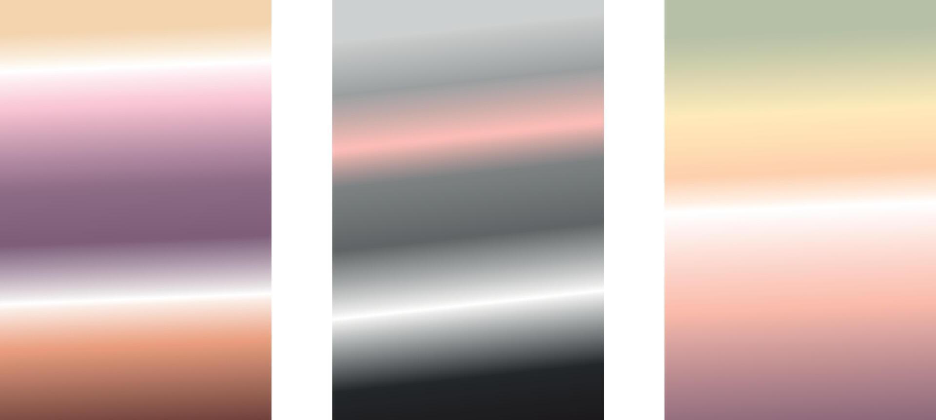 Modern beautiful colorful gradient background set, color palette, lovely landscape, abstract banner, trendy collection, bright and elegant gradients vector