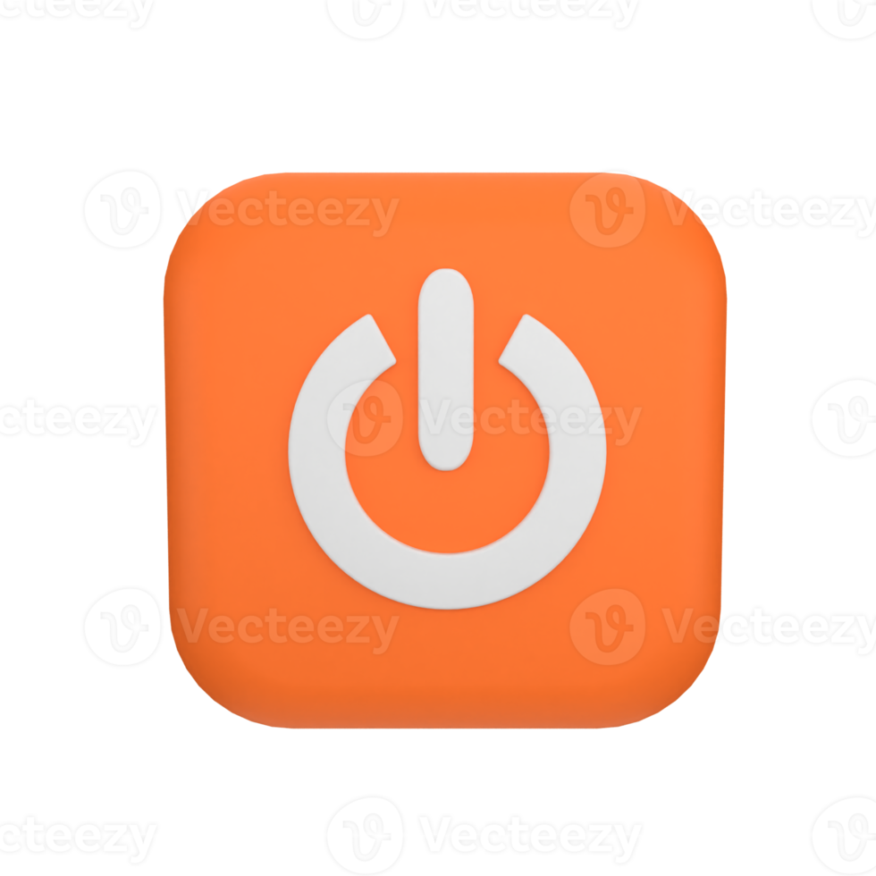 power button 3d icon png