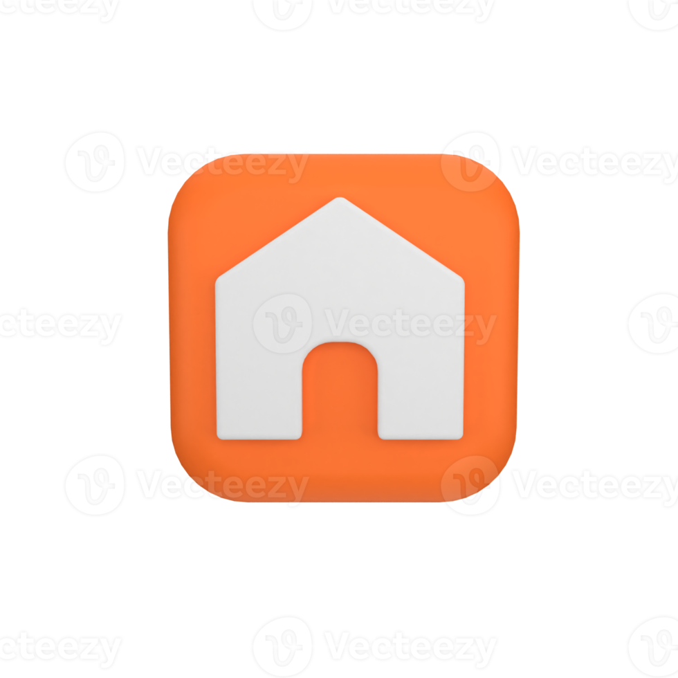 home button 3d icon png