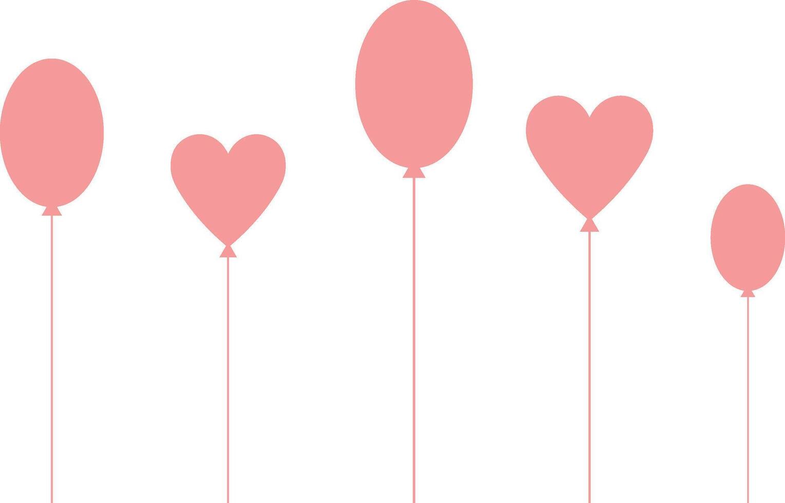 Beautiful banner with pink balloons forms, Happy Valentine's day, cute design, art, decorative, love card vector