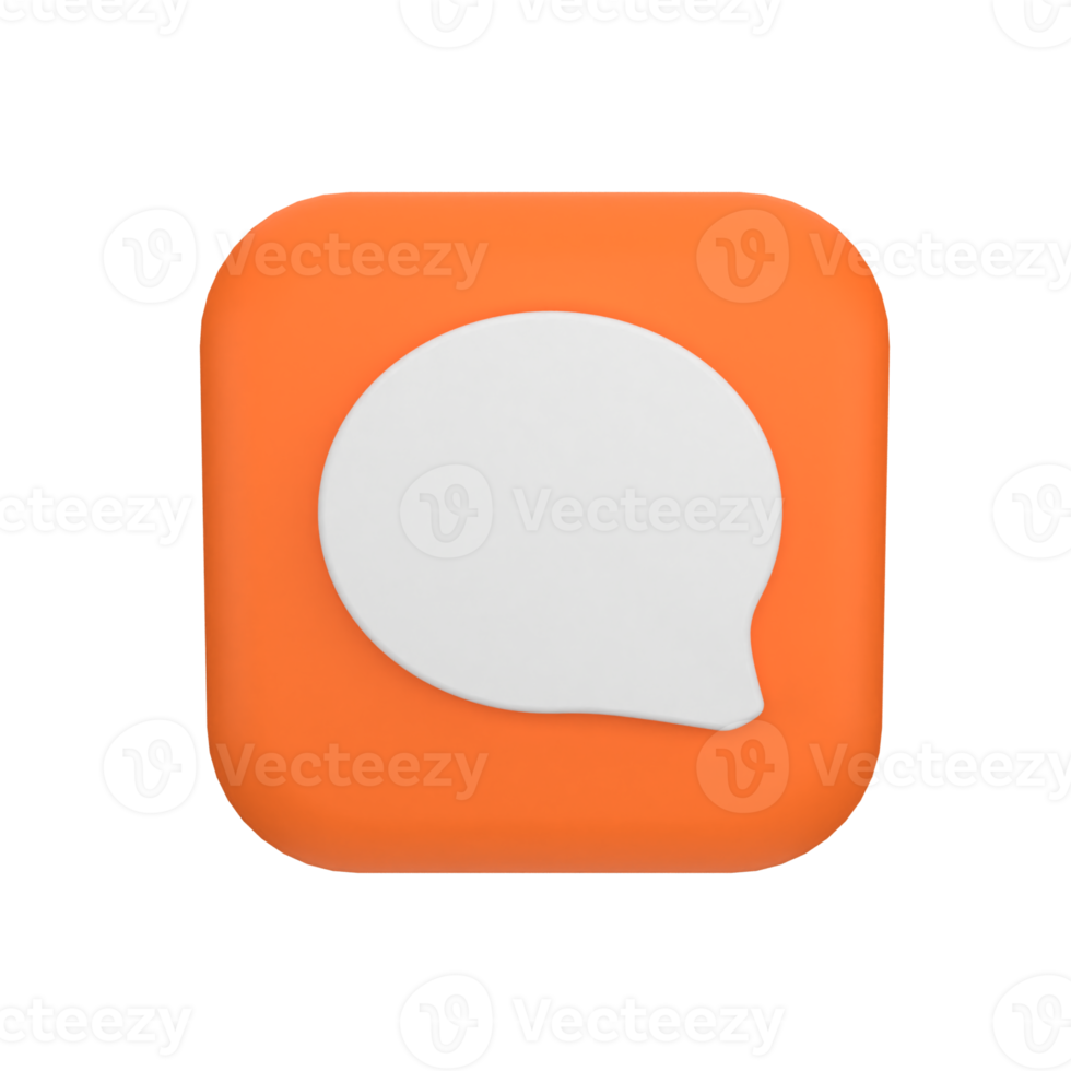 chat comment button 3d icon png